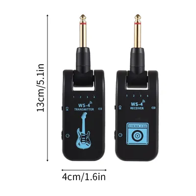 2.4G Wireless Rechargeable Guitar Transmitter Receiver System for Electric Guitar Bass Wind