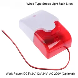 Alarme sirène stroboscopique 120 dB | Flash LED large tension 5V-220V + alerte vocale pour système anti-cambriolage GSM/WiFi/PSTN sécurité maison/magasin