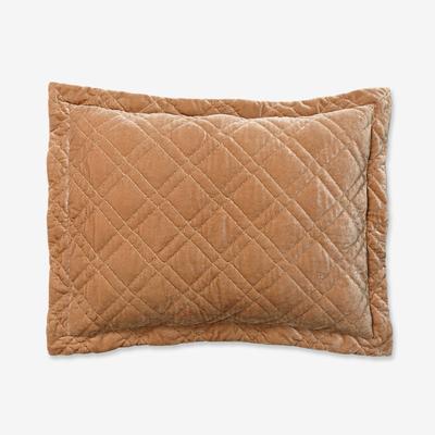 Velvet Diamond Quilted Sham by BrylaneHome in Almond (Size STAND)