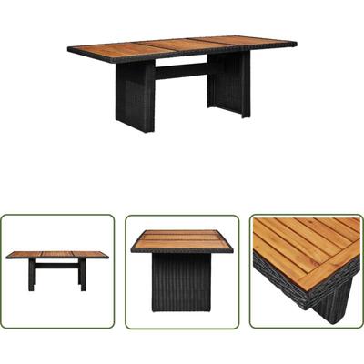 Garten-Esstisch Schwarz 200x100x74 cm Poly Rattan - Gartenstuhl - Esstisch - Balkonmöbel Image
