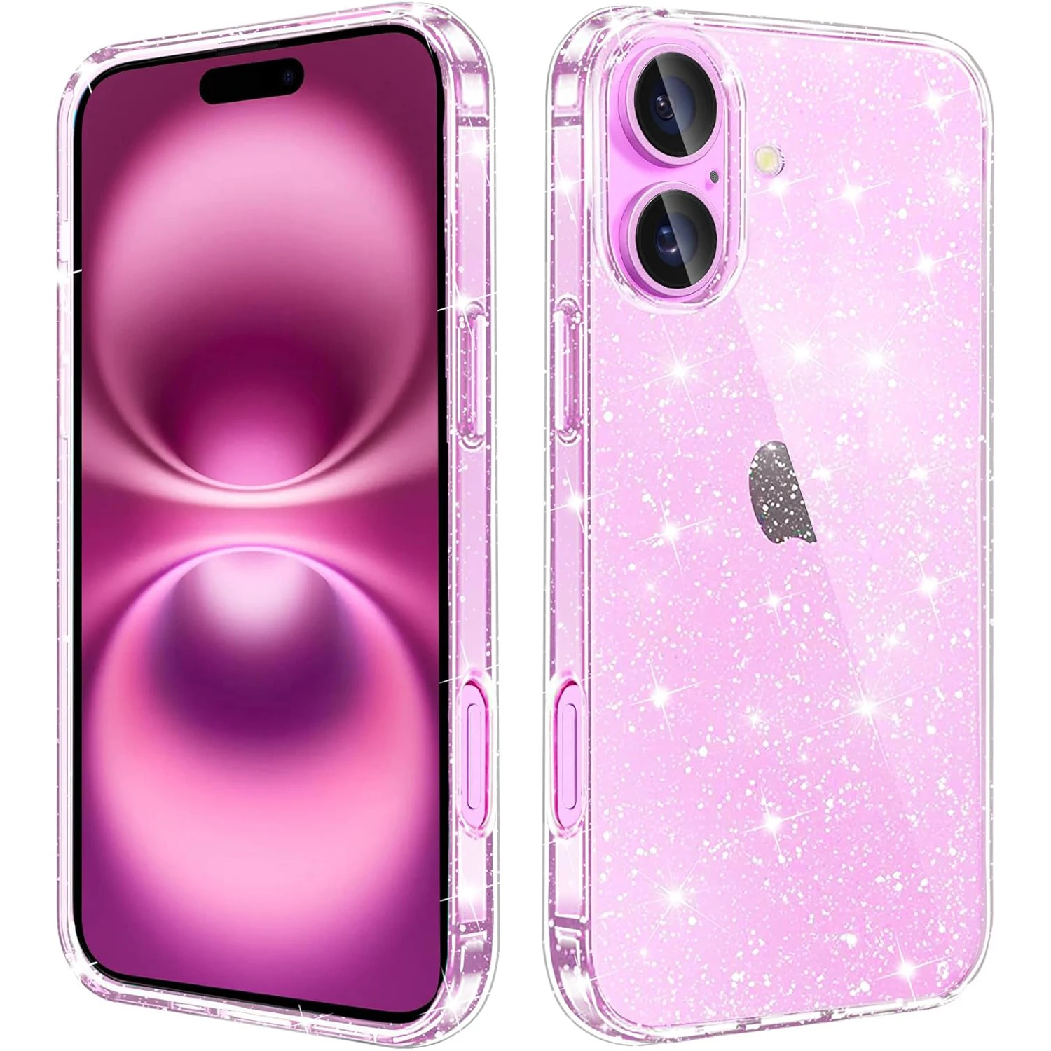 Klare Glitzerhülle für iPhone 16e 16E 15 Pro Max 14 Plus 13 Mini 12 11 X XS XR SE 2022 2020 7 8 6 6S Handyhülle Zubehör Image