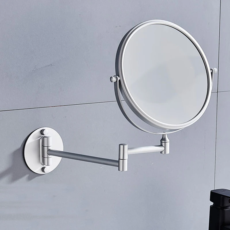 Platzsparender, an der Wand montierter Schminkspiegel, 3X/1X doppelseitiger drehbarer Spiegel mit Aluminiumrahmen, faltbares Design für Badezimmer