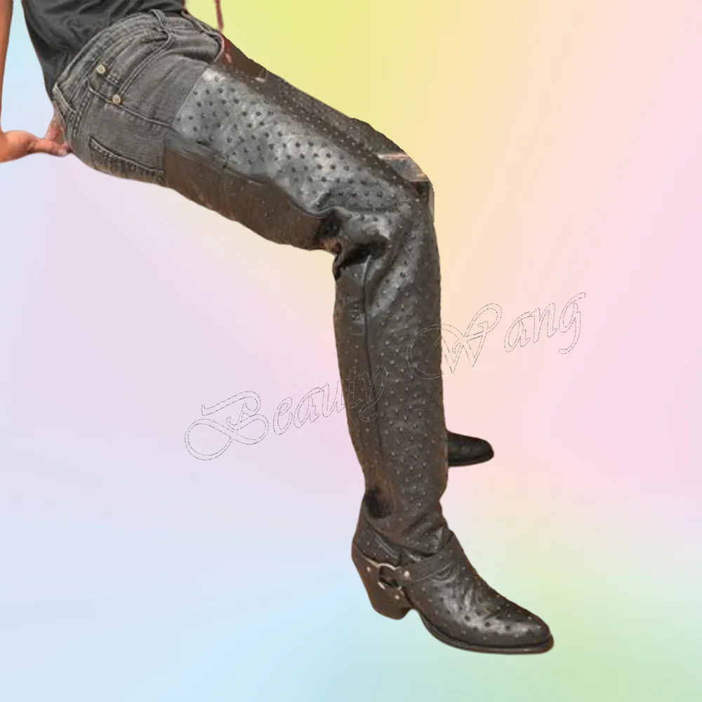 Schwarze männer Große Stiefel Kuh Junge Coole Schuhe Oberschenkel Hohe Schuhe für Frauen Dünne High Heels Sexy Party Schuhe neue Zapatos Para Mujere