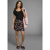 Sommerkleid LAURA SCOTT, Damen, Gr. 48, N-Gr, bunt (schwarz, rosa, geblümt), Jersey, Obermaterial: 95% Viskose, 5% Elasthan, geblümt, feminin, figurumspielend kniefrei, Rundhals, ohne Ärmel, Kleider, im 2in1-Look mit elastischen Bund aus Jersey