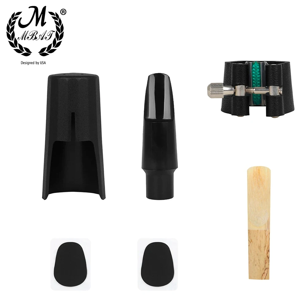 Tenor Saxophon Kopf Leder Clip Set Schilf Zahn polster Saxophon Mundstück Set Musik instrument Zubehör Image
