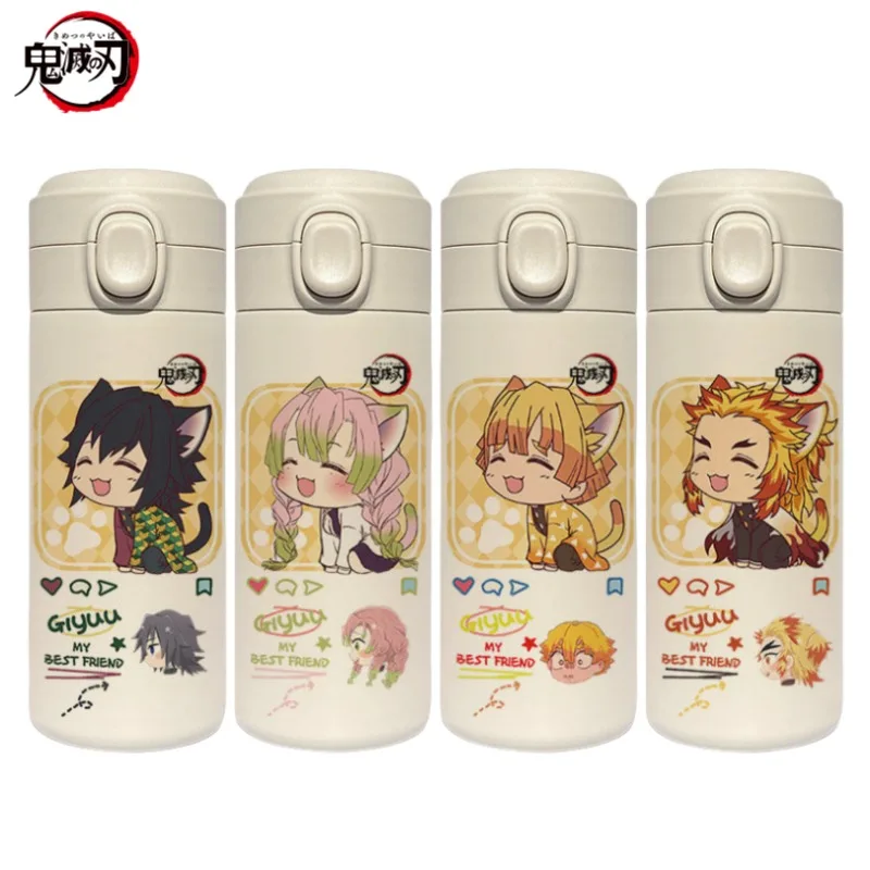 Demon Slayer Giyu Tomioka Kanroji Mitsuri zweidimensionale Anime-Peripheriegeräte tragbare Thermosbecher aus Edelstahl mit Cartoon-Aufdruck Image
