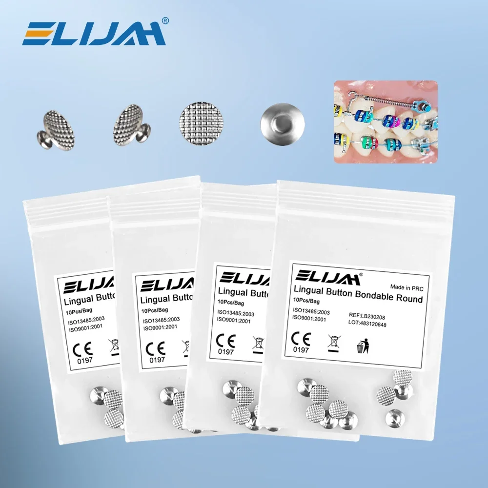10 Teile/beutel Dental Kieferorthopädische Lingual Taste Metall Bondable Mesh Basis Bond Bonding Kleber Zunge Seite Schnalle Hosenträger Materialien Image
