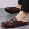 Herren-Freizeitschuhe aus Leder im britischen Stil, weiche Sohlen, bequeme flache Schuhe, klassische braune Herren-Loafer für den Alltag, große Größe: 36–49
