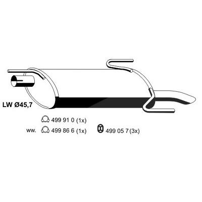 Ernst Endschalldämpfer [Hersteller-Nr. 052092] für Opel Image