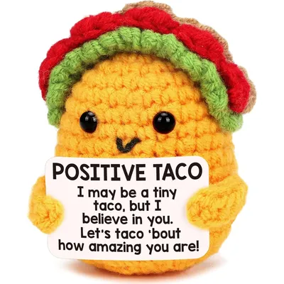 Positive Crochet Taco Emotional Inspirational Support Birthday Funny Gifts for Women Men Christmas