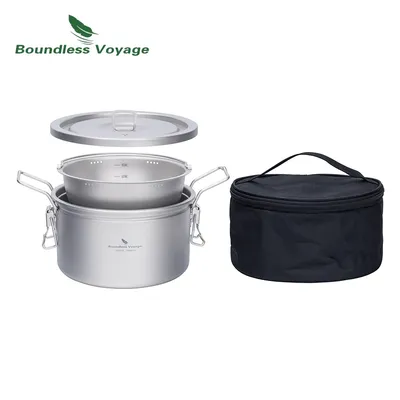 Boundless Voyage Multifunctional Cooker 2L Titanium Pot Pressure-Cooker for Rice Meat Ultralight