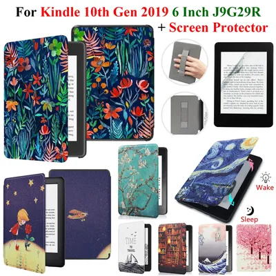 For Kindle 10th Generation Case + Screen Protector 6 Inch with Hand Strap Belt Ebook 2019 J9G29R