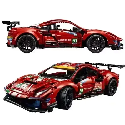 TECHNICAL 488 GTE Ultimate MOC Race Car Building Set 1684PCS Advanced Engineering Model STEM DIY