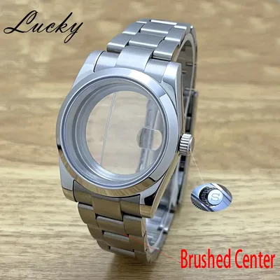 36mm 40mm Fit NH34 NH35 NH36 ETA2824 PT5000 Movement Case Brushed Center Bracelet Sapphire Glass Crystal Suitable S Crown