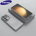Custodia magnetica per obiettivo pieghevole con ondulazione dell'acqua Samsung Galaxy S25 Ultra S25 Plus per la copertura protettiva dell'obiettivo di ricarica wireless Magsafe