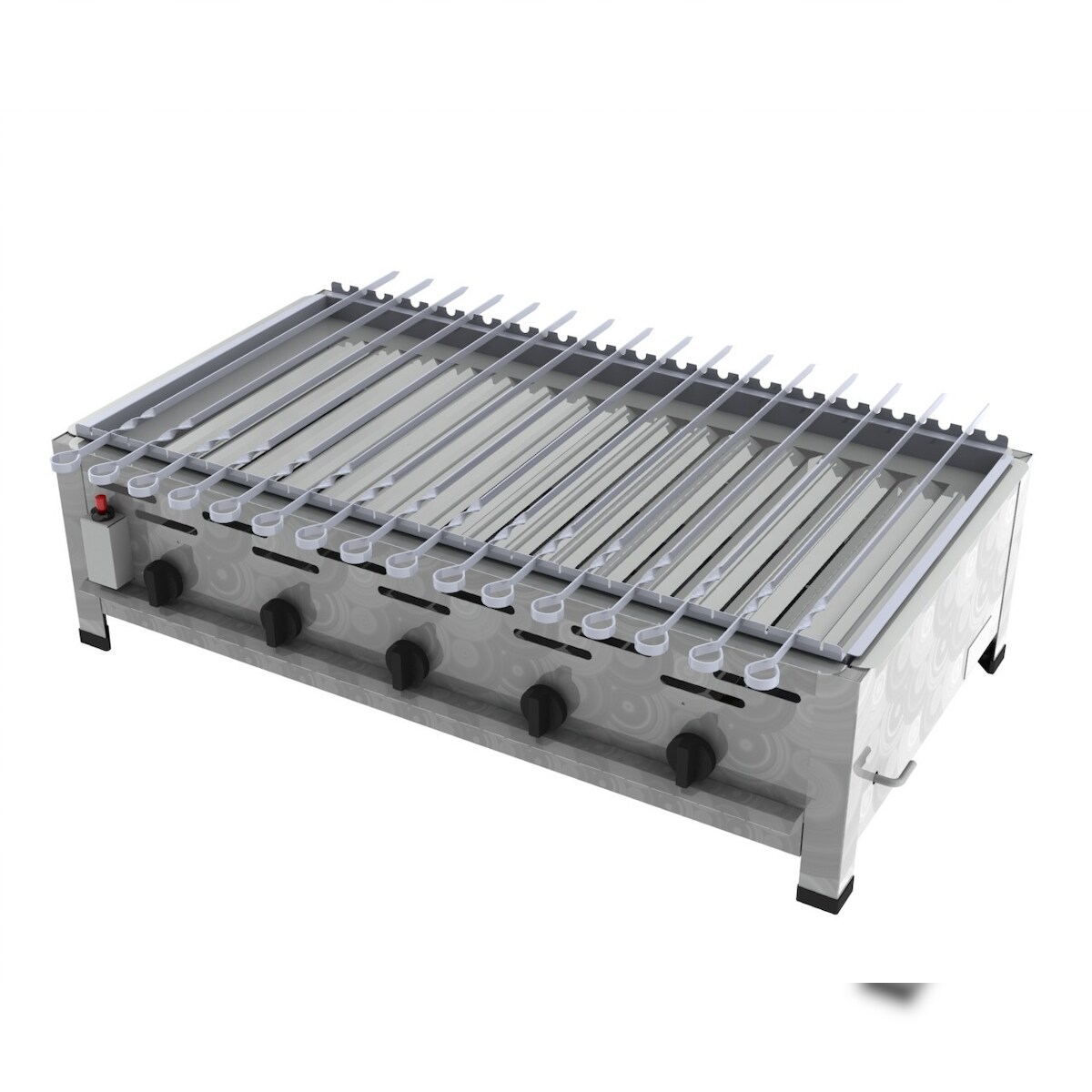 ChattenGlut Schaschlikgrill Kebabgrill 5-flammig mit Spieß Aufsatz im Mangal Style 18kW Image