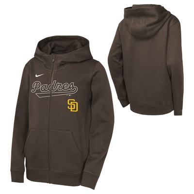 San Diego Padres Nike Fleece-Kapuzenpullover mit durchgehendem Reißverschluss – Jugendliche Image