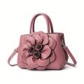 Handtasche aus PU-Leder für Damen Valentinstag Hochzeit Party Blumen-Design verstellbar einfarbig