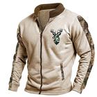 Modisches Sweatshirt mit Kapuze und Aufdruck für Herren Stehkragen Tasche vorne Reißverschluss perfekt für den Urlaub und zum Ausgehen – Designer-Winterkleidung