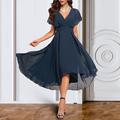 Elegante A-Linien-Cocktailkleider für Hochzeitsgäste Partykleidung knöchellanges kurzärmliges Chiffonkleid mit V-Ausschnitt um zu beeindrucken 2024