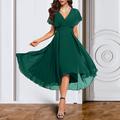 Elegante A-Linien-Cocktailkleider für Hochzeitsgäste Partykleidung knöchellanges kurzärmliges Chiffonkleid mit V-Ausschnitt um zu beeindrucken 2024