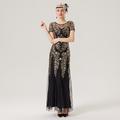 Roaring 20s Vintage Flapper Cocktailkleid 1920er Jahre Great Gatsby Charleston Damen Pailletten Stickerei Halloween Weihnachten Hochzeit Abschlussball Party Kleid Knöchellang