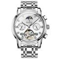 OLEVS Mechanische Herrenuhr kreative Outdoor-Mode lässig automatisch automatischer Aufzug Mondphase leuchtender Kalender Stahluhr