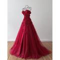 A-Linie Ballkleider Elegantes Abendkleid Sweep Brush Train Ärmellos Herzausschnitt Tüll Falten Pailletten Applikationen Impress 2024