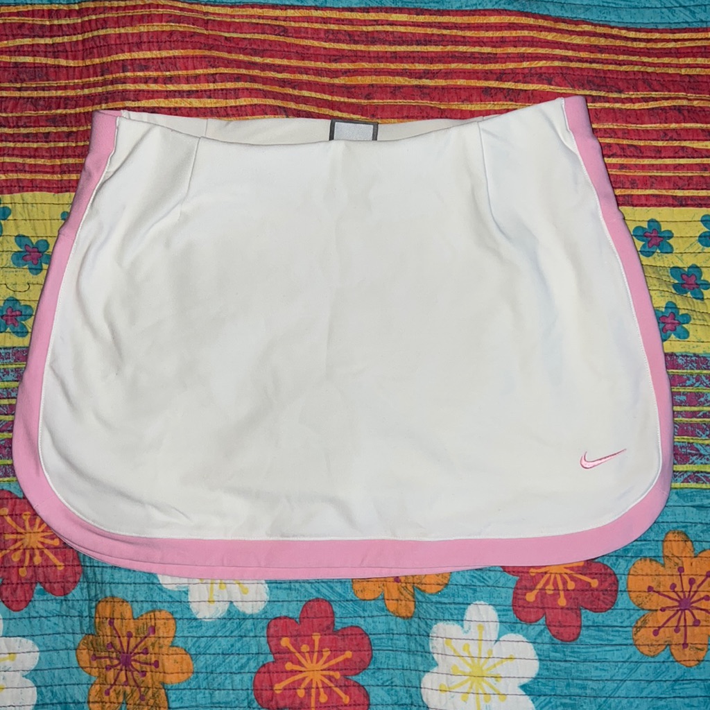 Nike Skirts | White And Pink Nike Tennis Mini Skirt | Color: Pink/White | Size: Xs