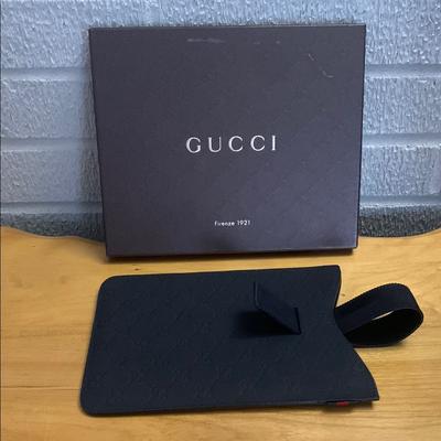 Gucci Tablets & Accessories | Gucci Ipad Mini Black Guccissima Leather Monogram Gg Logo Tablet Kindle Case Euc | Color: Black | Size: 6 X 8.5