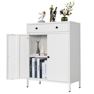 Metal Storage Cabinet with Drawer and Doors - 14