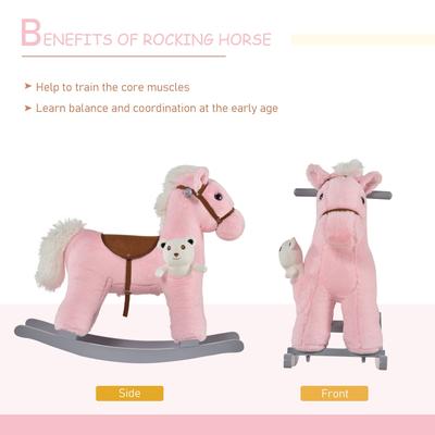 On Rocking Horse with Bear Toy