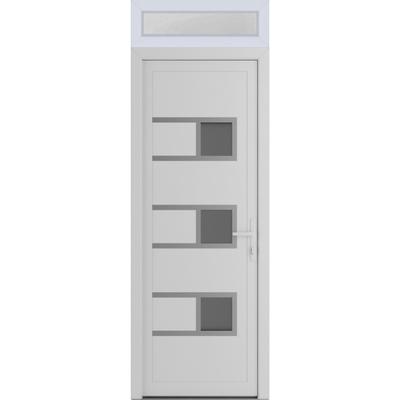 Exterior Prehung Metal-Plastic Door Frosted Glass Manux 8933 Matte Black W36xH80 Lefthand Inswing