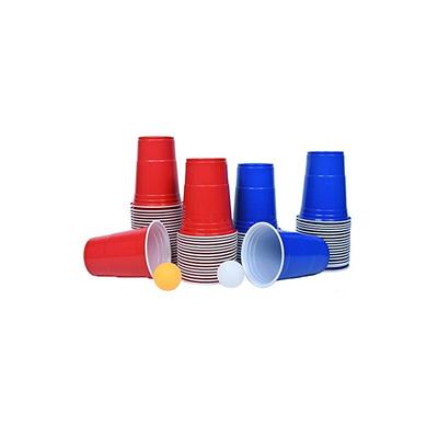 Naizy - Trinkspiel Bierpong Becher Trinkspiele Beerpongbecher mit 50 Red Cups + 50 Blue Cups Image