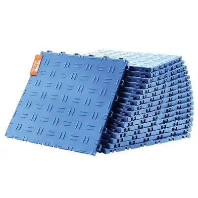Interlocking Garage Floor Tiles 12x12 inch - 50 Pack Non-Slip Double-Sided Blue Flooring for garages