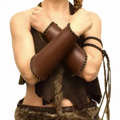 Mittelalterlichen Viking Ritter Archer Armschiene Arm Rüstung Erwachsene Leder Handgelenk Gauntlet