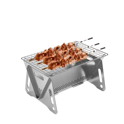 Outdoor Folding Grill Herd Edelstahl Praktische Karte Typ Grills Brennholz Herd Mini Grill Rack Haushalts Herd Net