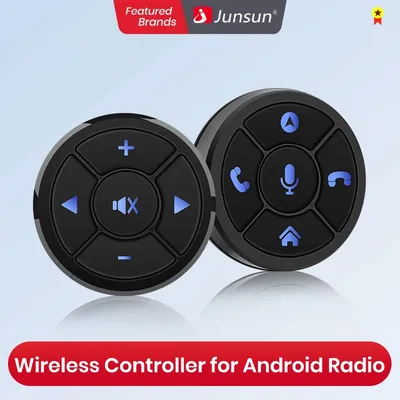 Junsun Universal Car Wireless Steering Wheel Control Button for for Android Autoradio 8 Key Functions Cup Shape With LED Light