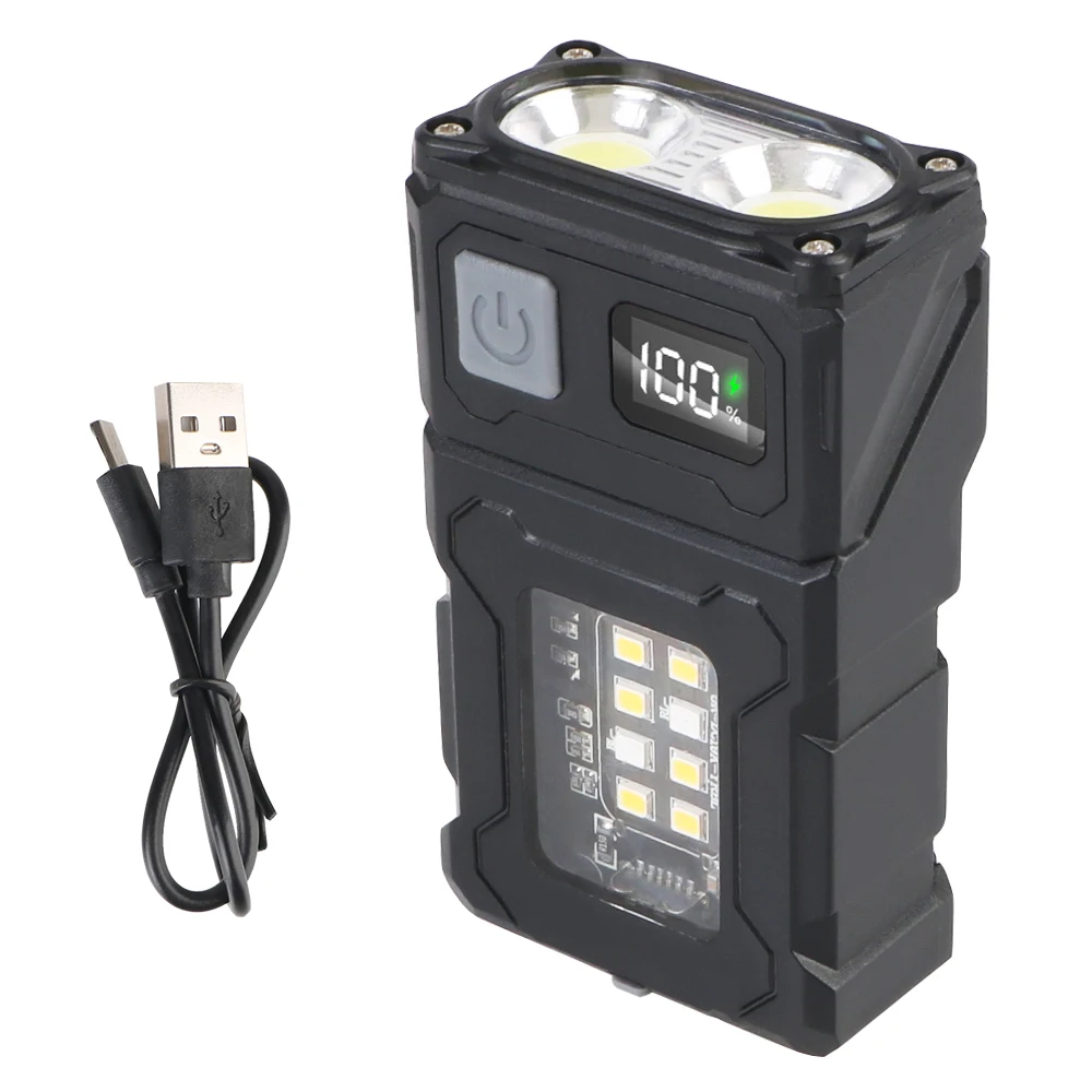 Einstellbarer Winkel Taschenlampe Seitenlampe Notlicht USB wiederaufladbar multifunktional Wandern Camping Arbeiten tragbar Image