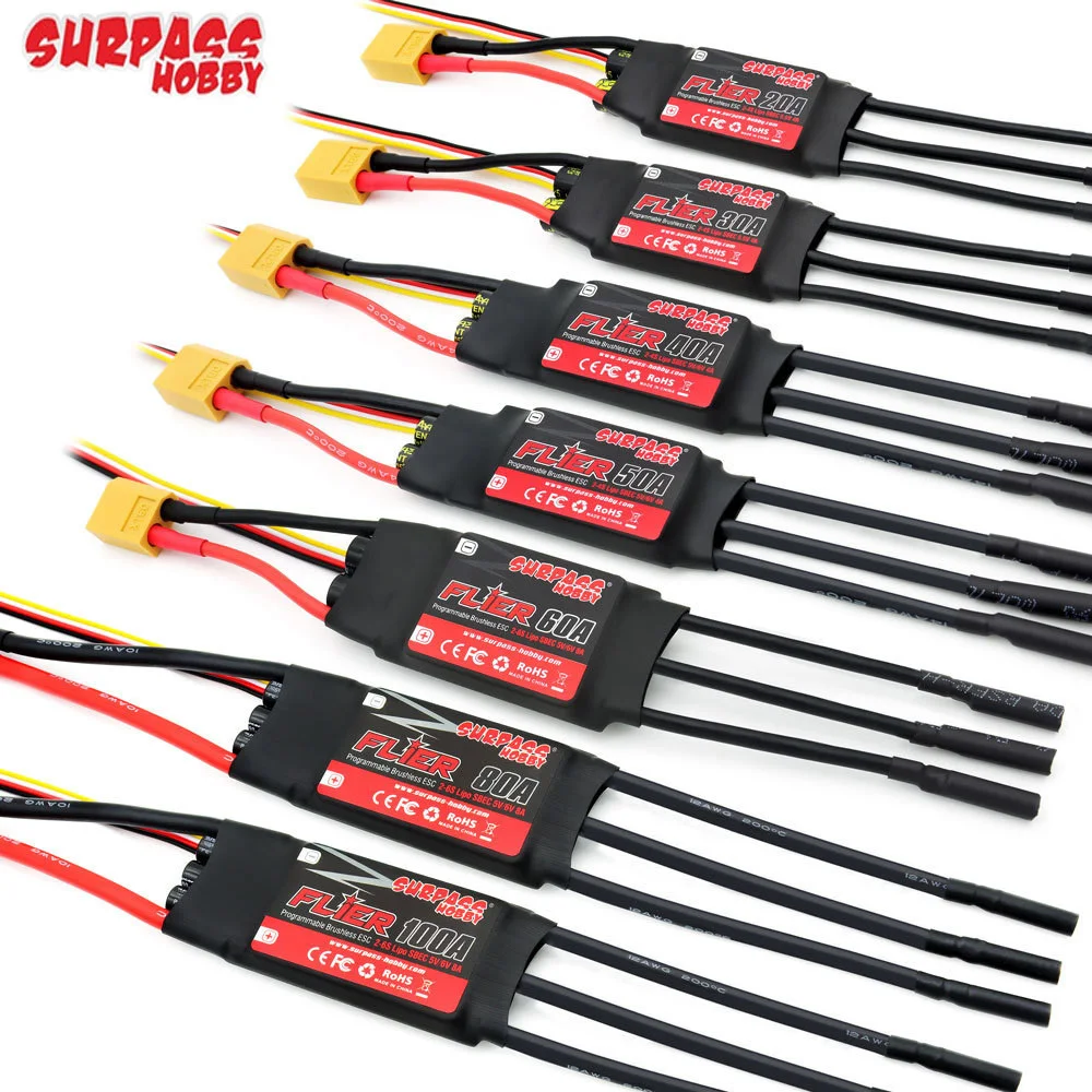 1Pcs ÜBERTREFFEN HOBBY Flier 20A 30A 40A 50A 60A 80A 100A Bürstenlosen ESC Speed Controller Mit BEC 2-6S Für RC Hubschrauber Flugzeug