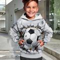 Ragazzi 3D Football Felpa con cappuccio Pullover Manica lunga Stampa 3D Autunno Inverno Moda Streetwear Fresco Poliestere Bambini All'aperto Casual Quotidiano Vestibilità regolare