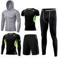 Set da uomo di abbigliamento sportivo attivo maglia a maniche lunghe abbigliamento termico per l'allenamento fitness palestra corsa abbigliamento sportivo a asciugatura rapida e traspirante.
