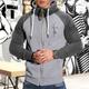 Giacca con cappuccio patchwork con cerniera intera da uomo casual a maniche lunghe traspirante in tessuto ad asciugatura rapida per allenamento autunnale corsa palestra abbigliamento sportivo abbigliamento sportivo