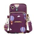 Borsa per telefono in nylon alla moda da donna con cerniera versatile a tracolla porta monete auricolari porta carte portatile custodia per telefono vari modelli di iPhone e Samsung fino a 6 7 pollici