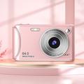Fotocamera video digitale compatta da 64 MP 4K con messa a fuoco automatica rilevamento facciale schermo da 2,4 pollici e zoom 18X batteria ricaricabile.