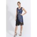 Vestito da ballo latino da donna con perline nappe paillettes poliestere senza maniche