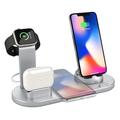 Supporto per caricabatterie wireless 6 in 1 Stazione di ricarica QI Dock per iWatch iPhone AirPods compatibile Samsung