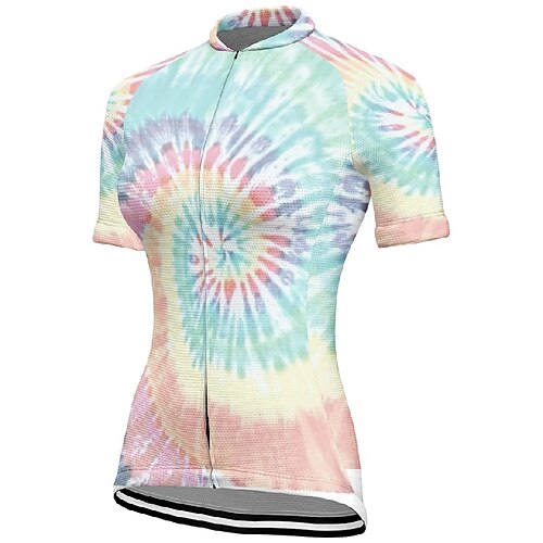 Damen Radtrikot Grafik Kurzarm Fahhrad T-Shirt Trikot mit 3 Gesäßtaschen Mountainbike MTB Schnelltrocknend Anatomisches Design Feuchtigkeitsableitend Atmungsaktiv Sport Königsblau Blau Purpur Image