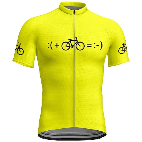 Herren Radtrikot Grafik Kurzarm Fahhrad T-Shirt Trikot mit 3 Gesäßtaschen Mountainbike MTB Schnelltrocknend Anatomisches Design Feuchtigkeitsableitend Atmungsaktiv Sport Gelb Rot Blau Bekleidung Image