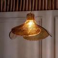 Lampe à suspension LED en verre ambré avec motif floral réglable pour loft chambre à coucher bar café bureau